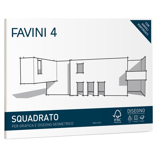FAVINI - A167504 - Album favini 4 - 24x33cm - 220gr - 20 fogli - liscio squadrato - Favini