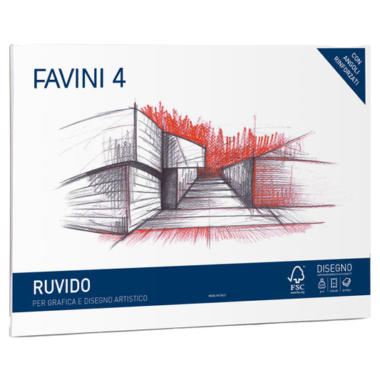 FAVINI - A168503 - Album Favini 4 - 33x48cm - 220gr - 20 fogli - ruvido - Favini