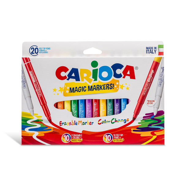 CARIOCA - 41369 - Pennarelli Magic Markers - punta 6,0 mm - colori assortiti - Carioca - astuccio 20 pezzi