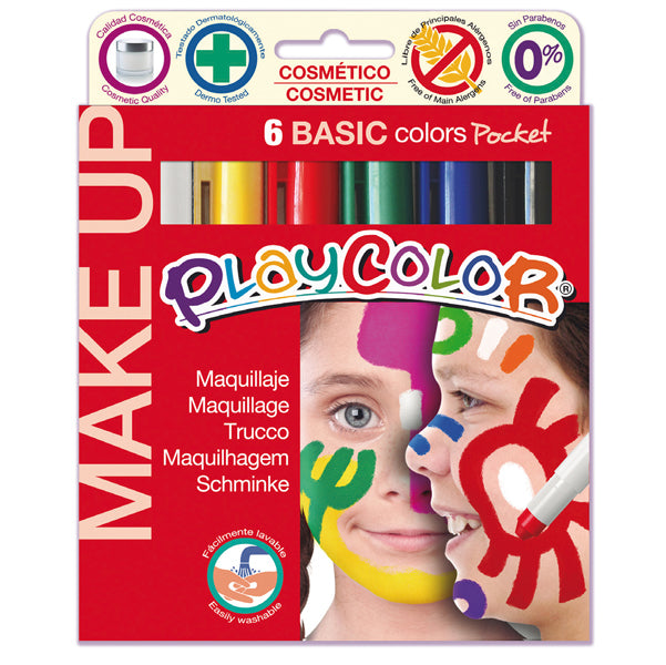 Istant - 01001 - Tempera solida Make Up  - cosmetica - Playcolor - astuccio 6 colori brillanti