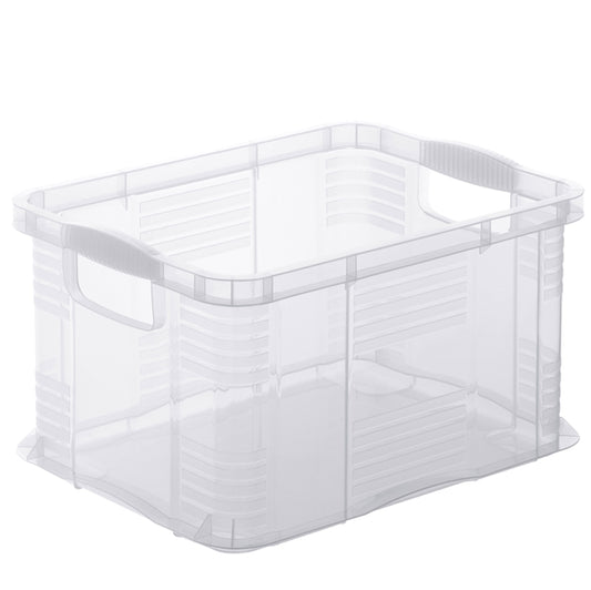 ROTHO - F600156 - Contenitore portaoggetti - 39x29x21,5 cm - A4 - 17,5 L - PPL - trasparente - Rotho