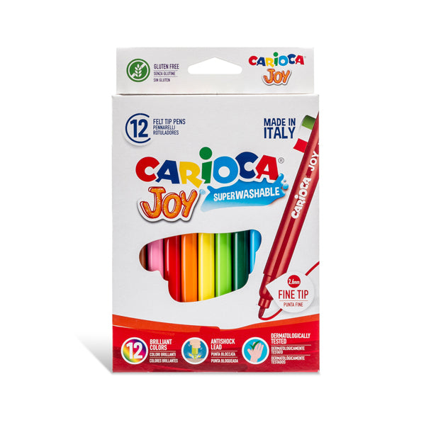 CARIOCA - 40614 - Pennarelli Joy - punta 2,6mm - colori assortiti - lavabili - Carioca - scatola 12 pezzi