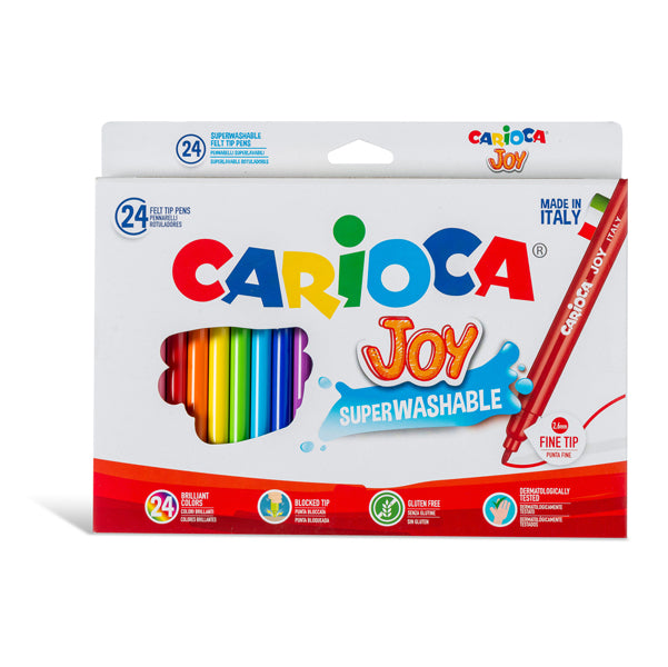 CARIOCA - 40615 - Pennarelli Joy - punta 2,6mm - colori assortiti - lavabili - Carioca - scatola 24 pezzi