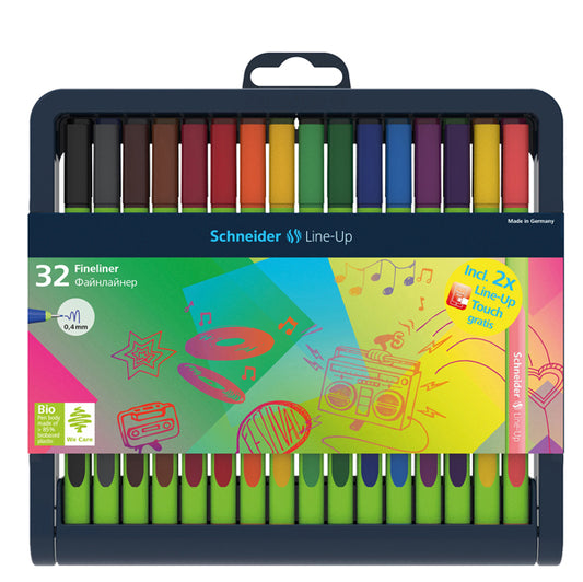 SCHNEIDER - P191091 - Fineliner Line-Up - punta 0,4mm - colori assortiti - Schneider - astuccio 32 colori