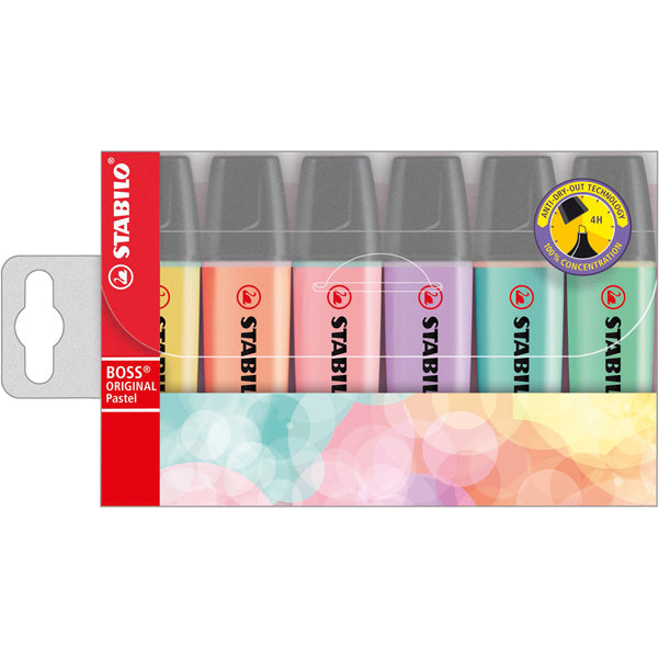 STABILO - 70-6-2 - Evidenziatore Boss Original Pastel - tratto 2 - 5 mm - colori assortiti - Stabilo - astuccio 6 pezzi