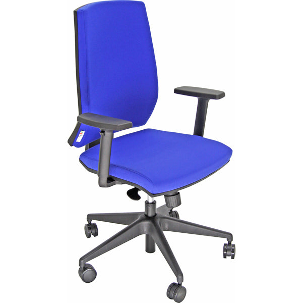 Unisit - LA1E-BR2D-IB - Poltrona semidirezionale LR1SE - con ruote e braccioli - ignifuga - blu - Unisit