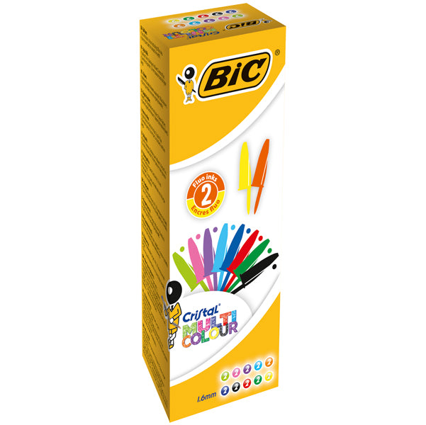 BIC - 926381 - Penna a sfera Cristal Multicolor - punta 1,6mm - 10 colori assortiti  - Bic - conf. 20 pezzi