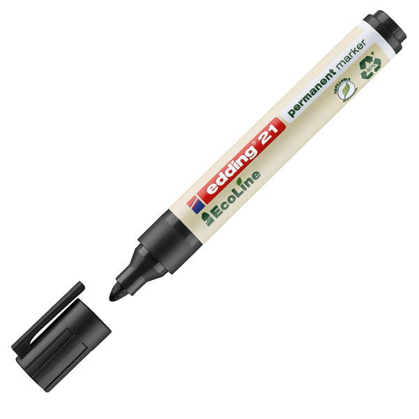 EDDING - 4-21001 - Marcatore 21 Ecoline - punta conica da 1,50-3,00mm - nero - inchiostro permanente  - Edding
