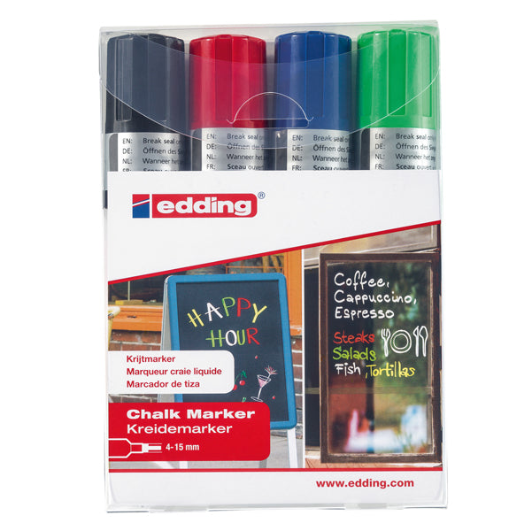 EDDING - 4-4090-4999 - Marcatore Ending 4090 - punta scalpello 4,00 - 15,00 mm - Edding - busta 4 pezzi