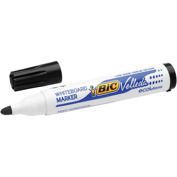 BIC - 904937 - Pennarello per lavagne cancellabili  Whiteboard Marker Velleda 1701 Recycled Bic - punta tonda 1,5mm - nero - Bic