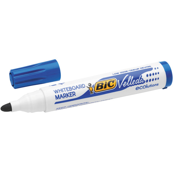 BIC - 904938 - Pennarello per lavagne cancellabili Whiteboard Marker Velleda 1701 Recycled Bic - punta tonda 1,5mm - blu - Bic