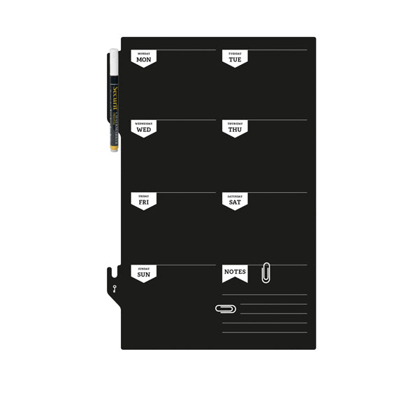 SECURIT - FB-PLAN - Lavagna da parete Weekplanner - 30 x 45 cm - nero - Securit