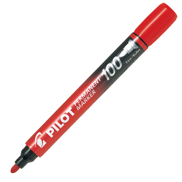 PILOT - 002707 - Marcatore Permanente Markers 100 - punta tonda 4,50mm - rosso - Pilot