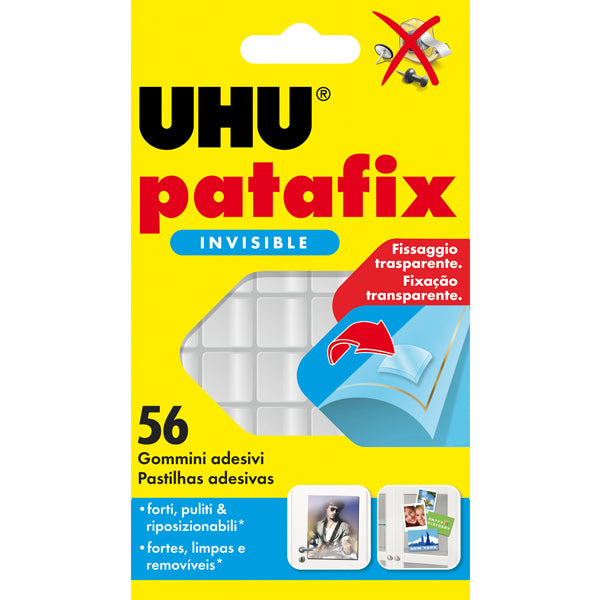 UHU - 34992 - Supporti in gomma adesiva UHU Patafix - invisibile - UHU - conf. 56 pezzi