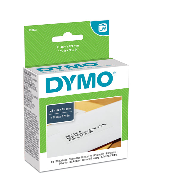 DYMO - 1983173 - Rotolo 130 etichette LW 1983173 - 28x89 mm - carta - indirizzi standard - bianco - Dymo