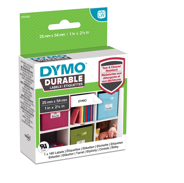 DYMO - 2112283 - Rotolo 160 etichette LW Durable 1976411 - 25x54 mm - carta - bianco - Dymo