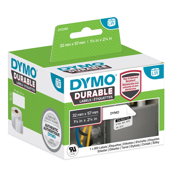 DYMO - 2112289 - Rotolo 800 etichette LW Durable Industrial - 1933084 - 57x32 mm - carta - bianco - Dymo