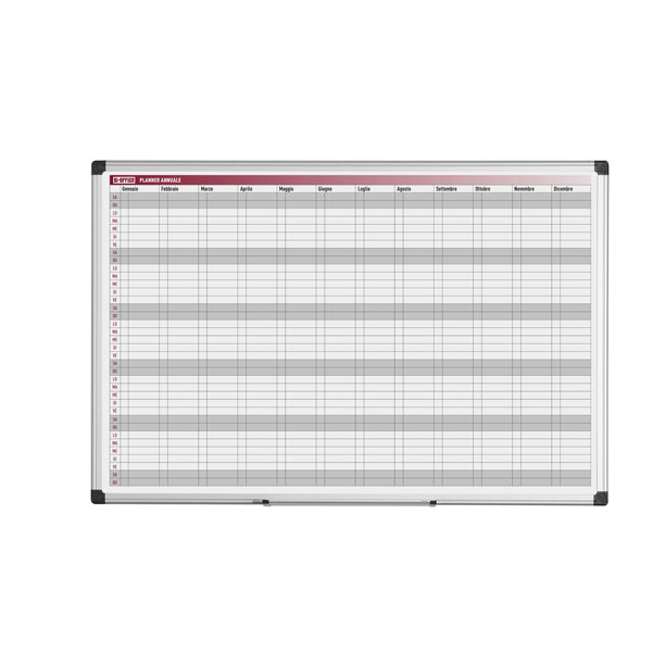 BI-OFFICE - GA03268170 - Planner magnetico annuale - 90 x 60 cm - silver - Bi-Office