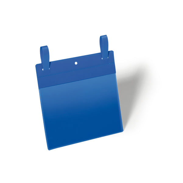 DURABLE - 1749-07 - Buste identificative - con fascette di aggancio - A5 orizzontale - blu - Durable - conf. 50 pezzi