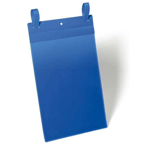 DURABLE - 1750-07 - Buste identificative - con fascette di aggancio - A4 verticale - blu - Durable - conf. 50 pezzi