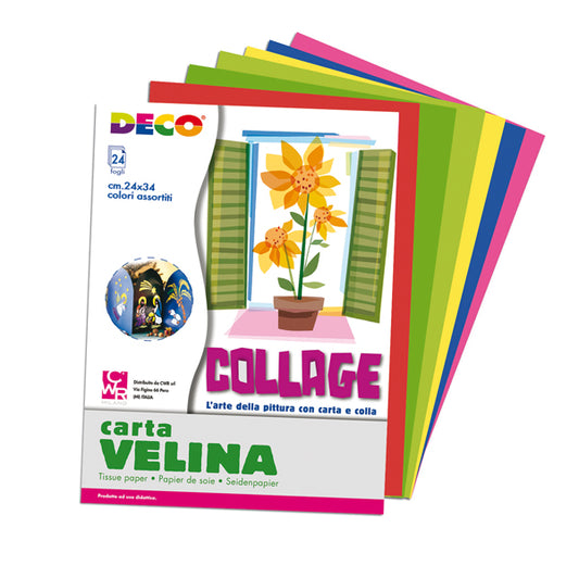 DECO - 706-24 - Album di carta velina - 24x34cm - colori assortiti - DECO - 24 fogli