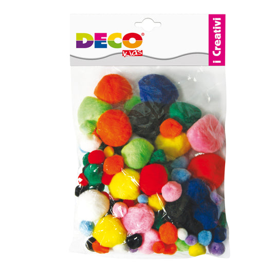 DECO - 10959 - Pompons - colori assortiti - Deco - busta 40 pezzi