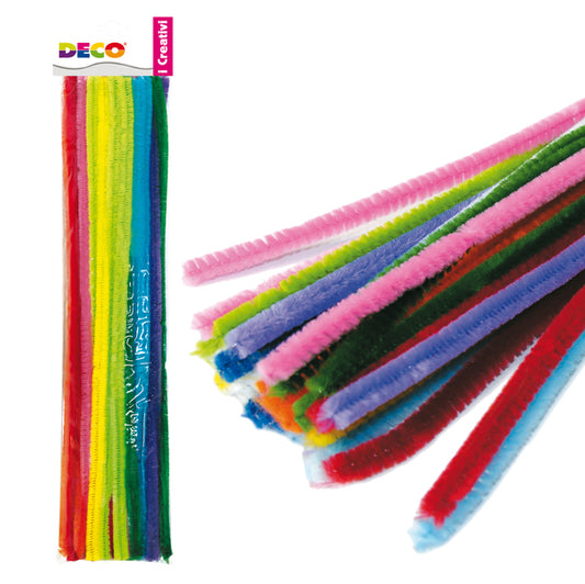 DECO - 1705-G - Ciniglia animata - D 9 mm - lunghezza 30 cm - colori assortiti - Deco - busta 30 fili