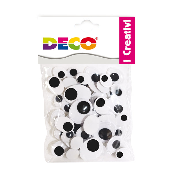 DECO - 11496 - Occhietti adesivi ovali - misure assortite ovali - Deco - busta 50 pezzi