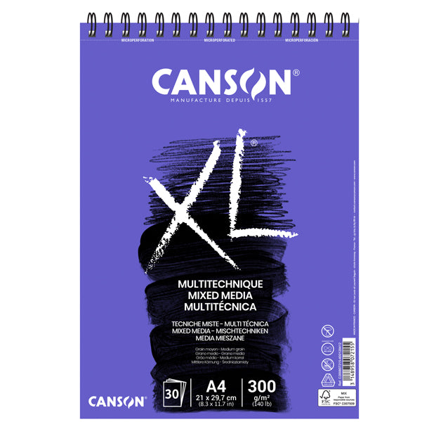 CANSON - 200807215 - Album XL Mix - A4 - 300 gr - 30 fogli - Canson
