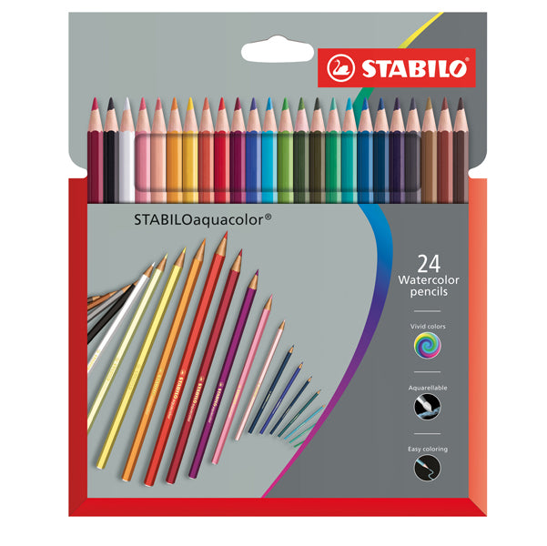 STABILO - 1624-3 - Pastelli Aquacolor 1624-3 - tratto 2,8 mm - colori assortiti - Stabilo - astuccio 24 pezzi