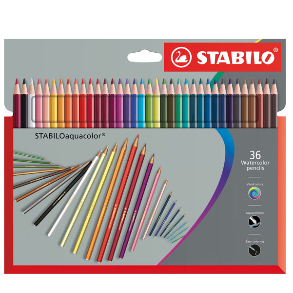 STABILO - 1636-7 - Pastelli Aquacolor 1636-7 - tratto 2,8 mm - Stabilo - astuccio 36 pezzi
