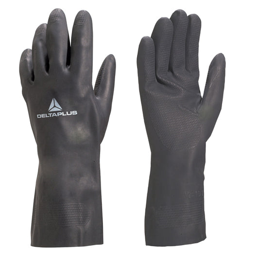 DELTAPLUS - VE509NO08 - Guanti per protezione chimica VE509 - neoprene floccato cotone - taglia 08-09 - nero - Deltaplus