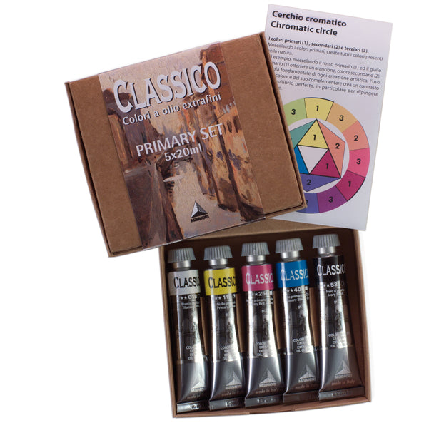 MAIMERI - M0398049 - Colori a olio extrafini Primary Set - 20 ml - colori primari (nero, bianco inclusi) - Maimeri - set 5 pezzi