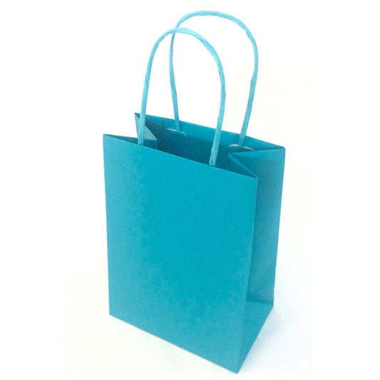 Mainetti Bags - 079788 - Shopper Twisted - maniglie cordino - 14  x 9 x 20 cm - carta kraft - turchese - Mainetti Bags - conf. 25 pezzi