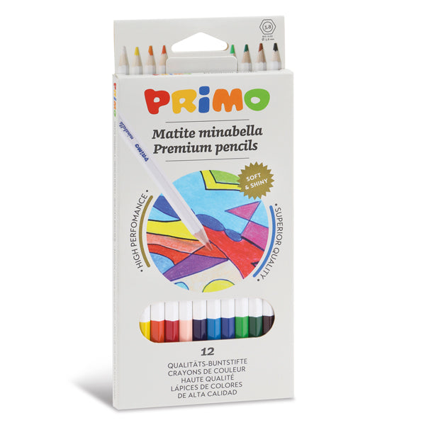 PRIMO - MOROCOLOR - 522MINAB12 - Matite colorate Minabella - diametro mina 3,8 mm - colori assortiti - Primo - astuccio 12 pezzi