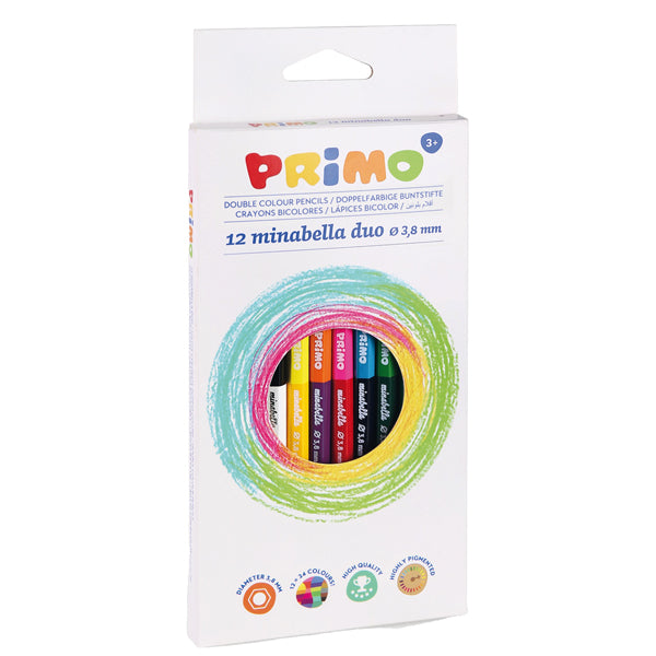 PRIMO - MOROCOLOR - 5220DUO12 - Matite colorate Minabella - doppiocolore - diametro mina 3,8 mm - Primo - astuccio 12 pezzi