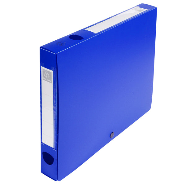 EXACOMPTA - 54632E - Scatola per archivio box - con bottone - 25x33 cm - dorso 4 cm - blu - Exacompta