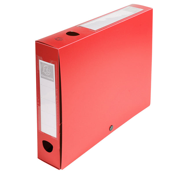 EXACOMPTA - 59635E - Scatola per archivio box - con bottone - 25x33 cm - dorso 6 cm - rosso - Exacompta