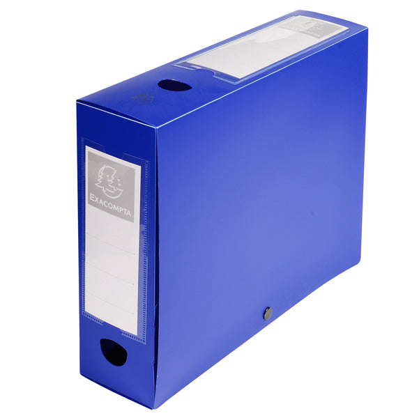 EXACOMPTA - 59832E - Scatola per archivio box - con bottone - 25x33 cm - dorso 8 cm - blu - Exacompta