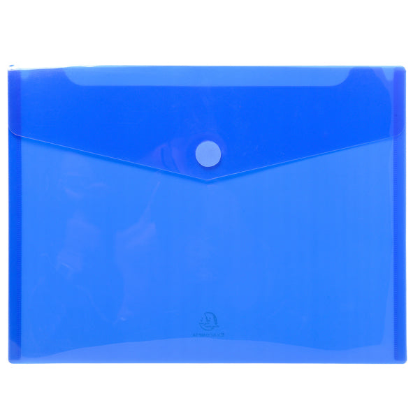 EXACOMPTA - 56422E - Busta a tasca con chiusura in velcro - PPL - 24x32 cm - blu-trasparente - Exacompta