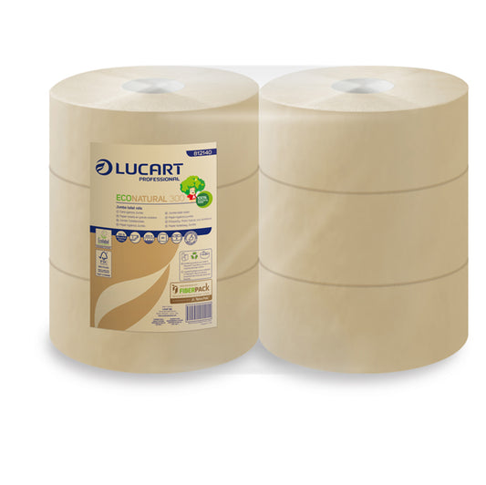 Lucart - 812140AP - Carta igienica EcoNatural Maxi Jumbo - 9,1 cm x 300 mt - 15,5 gr - diametro 24,5 cm - Lucart