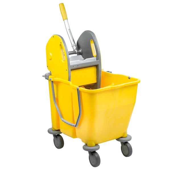 MEDIALINTERNATIONAL - 705002 - Carrello a doppia vasca Pressduo - 60x36x82 cm - 15+15 litri - con strizzatore e ruote pivottanti - Medial International