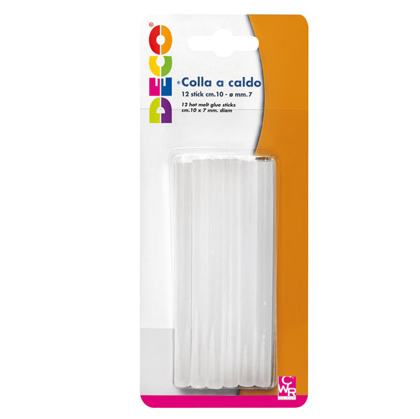 DECO - T705M - Colla per pistola mini - D7 mm - trasparente - lunghezza 10 cm - Deco - conf. 12 pezzi