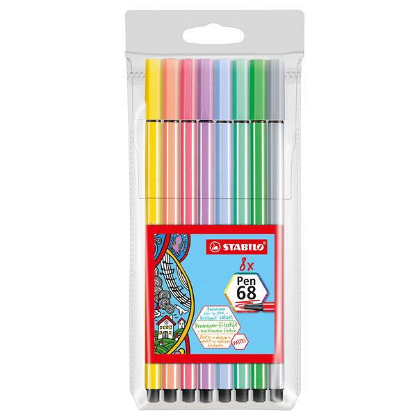 STABILO - 68-8-01 - Pennarelli Pen 68 - colori assortiti pastello - Stabilo - busta 8 pezzi