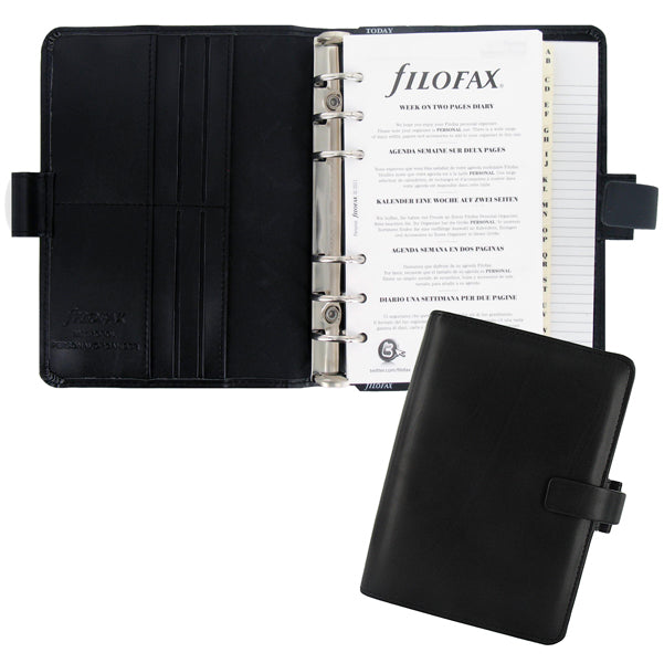 FILOFAX - L026902 - Organiser Metropol Personal - similpelle - nero - 18,8 x 13,5 x 3,8mm - Filofax