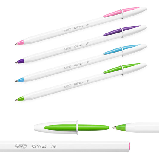 BIC - 950446 - Penna a sfera Cristal Up con cappuccio - punta media 1,2mm - fun  - Bic - conf. 20 pezzi