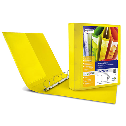 SEI ROTA - 36913046 - Raccoglitore personalizzabile Myto TI - 4 anelli a D 30 mm - dorso 4 cm - 22x30 cm - giallo - Sei Rota