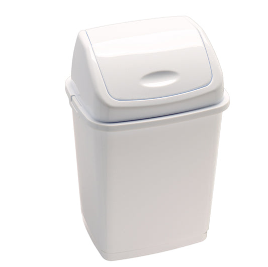 MEDIALINTERNATIONAL - 909035 - Pattumiera con coperchio basculante Rif Basic - 36x29x55 cm - 35 L - bianco - Medial International
