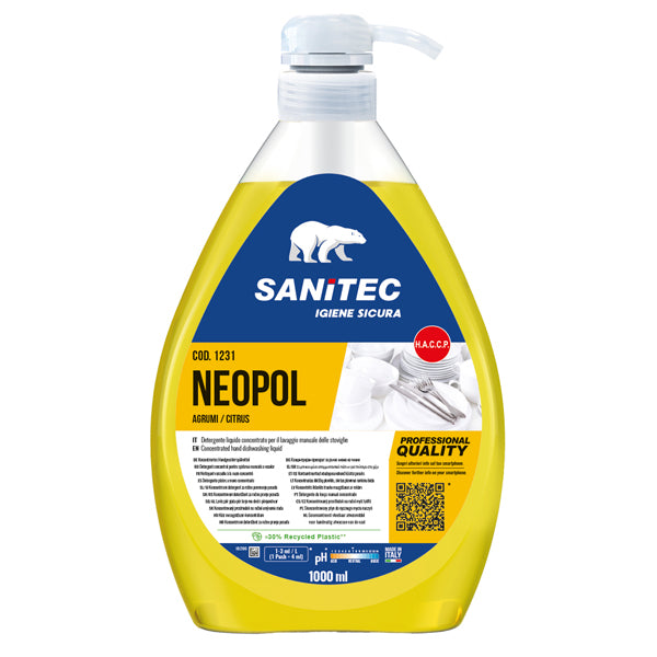 Sanitec - 1231 - Detergente Neopol Piatti Gel Agrumi - 1 L - Sanitec
