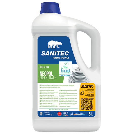 Sanitec - 3104 - Detergente Green Power Piatti - Sanitec - tanica da 5 L